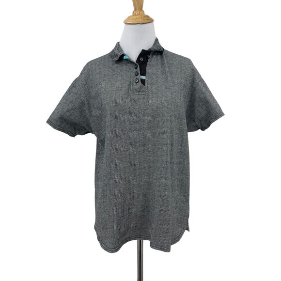 Jamie Sadock Herringbone Golf Shirt Womens S Small Short Sleeve Pleated Back - Picture 1 of 14